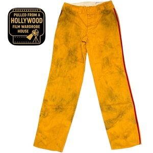 Vintage Yellow Racing Uniform Pants w/ Red Stripe